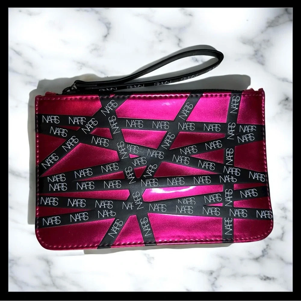 NARS Hot Pink & Black Cosmetics Bag Holiday Pouch makeup 2021 New condition
